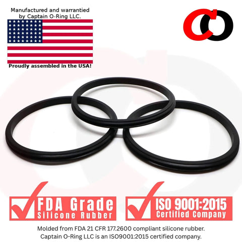 Replacement Lid Seal Gaskets For Yeti Rambler Magslider And Original Lids 3 Pack 20 Oz Tumbler Gasket Set in black silicone rubber