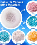 Flower-shaped mold used in 64 Oz Silicone Mold Making Kit with Platinum Cure Liquid Silicone for clay, resin, wax, soap, plaster.