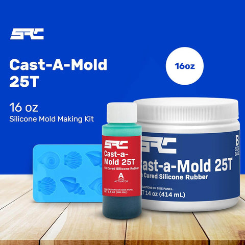 Cast A Mold 25T RTV 16 Oz 2 Part Liquid Silicone Mold Making Kit for Jewelry Casting Epoxy Resin Wax Soap Plaster Cement