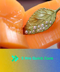 Close-up of silicone mold being peeled to reveal a leaf-shaped resin cast. Text: '5 Hrs Quick Cure'