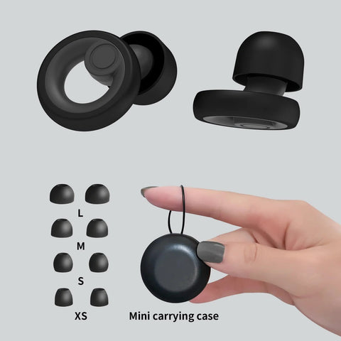 Noise Cancelling Ear Plugs For Sleep Work Study And Travel With 8 Size Silicone Eartips In Small Storage Box Up To 30dB Noise Reduction