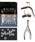 Pro Grade Heavy Duty Silicone O Tubes For Senko Worms Bait Protection Kit with quick install tool; tubes on hooks shown.
