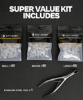 Pro Grade Heavy Duty Silicone O Tubes For Senko Worms Bait Protection Kit With Quick Install Tool includes 120/150/180 pack