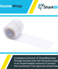 Non Adhesive Self Fusing Silicone Pipe Wrap Tape For Push To Connect Brass Plumbing Fittings Protecting Against Ground Contaminants And Ready For Buried Installations Model 25406A in package