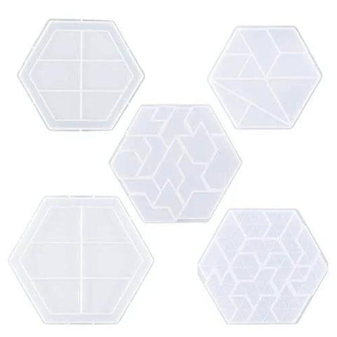 5 Piece Puzzle Resin Molds Set, Silicone Tray Molds For Epoxy Casting, Game Board Shape DIY Craft Kit For Home Decor
