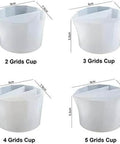 Resin Art Split Cup Set With Three Compartments Silicone Mixing Cups For Fluid Art And Acrylic Pouring Easy Pour Spout sizes