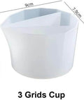 Resin Art Split Cup Set With Three Compartments Silicone Mixing Cups For Fluid Art And Acrylic Pouring, 3 grids, white cup