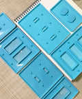 7 Piece Light Switch Cover Resin Molds Set for Epoxy Resin Crafts, blue silicone molds for switch and outlet covers