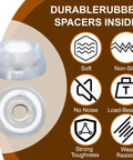 20 Pack No Slip Rubber Feet Bumpers For Cutting Boards And Furniture Round Silicone Bottom Caps With Stainless Screws