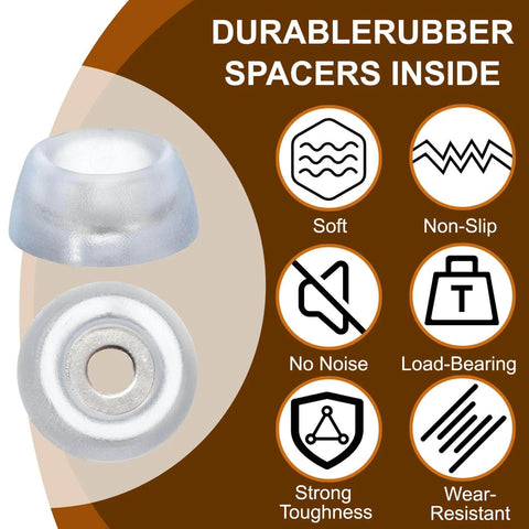20 Pack No Slip Rubber Feet Bumpers For Cutting Boards And Furniture Round Silicone Bottom Caps With Stainless Screws