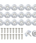 20 Pack No Slip Rubber Feet Bumpers For Cutting Boards And Furniture Round Silicone Bottom Caps with Stainless Screws