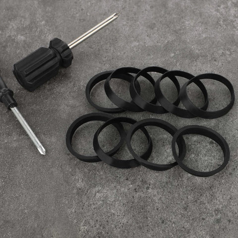 Silicone Seal Ring Washer Set For 1 And A Half Inch Drain Pipes Ten Pack with screwdrivers on gray surface