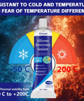 100ml Go To Electronic Silicone Sealant Adhesive For Electronics Conformal Coating showing temperature resistance range of -50°C to +200°C