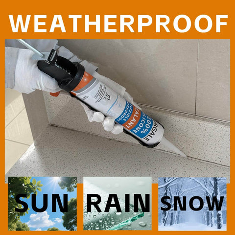 Gold Glitter Silicone Sealant Waterproof 100 Percent Silicone Caulk With Sparkling Finish used on a countertop edge