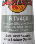 Food Safe BBQ Grade Adhesive For Grills And Smokers High Temp RTV Silicone Clear 3 Ounce tube with label showing product information.