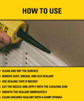 Applying All Purpose RTV Silicone Sealant White Caulk 12 Pack 100 Percent Waterproof Industrial Grade on bathroom molding