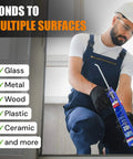 Heavy Duty Black Silicone Sealant For Permanent Waterproofing And Heat Resistance, non-slump formula applied to glass surface