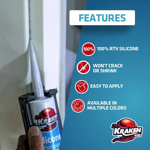 White Silicone Sealant Caulk For Kitchen And Bath, Waterproof RTV Silicone Caulk For All Purpose Indoor Outdoor Use, person applying caulk