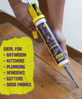 Black Silicone Sealant Caulk One Hundred Percent RTV Waterproof Flexible Sealant For Indoor Outdoor Use application on stairs
