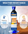 Image of a 1.4oz 40g Black Silicone Sealant Adhesive For Automotive Windows Bathrooms And Kitchens That Stays 100 Percent Waterproof And Leak Proof Weatherproof And UV Resistant Built To Last With High Bond Shrink And Crack Resistance.