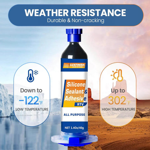 Image of a 1.4oz 40g Black Silicone Sealant Adhesive For Automotive Windows Bathrooms And Kitchens That Stays 100 Percent Waterproof And Leak Proof Weatherproof And UV Resistant Built To Last With High Bond Shrink And Crack Resistance.