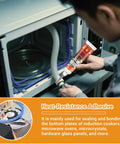 High Temperature Silicone Sealant 3.38 Fl Oz RTV Adhesive Black Heat Resistant Glue used on microwave for kitchen repairs