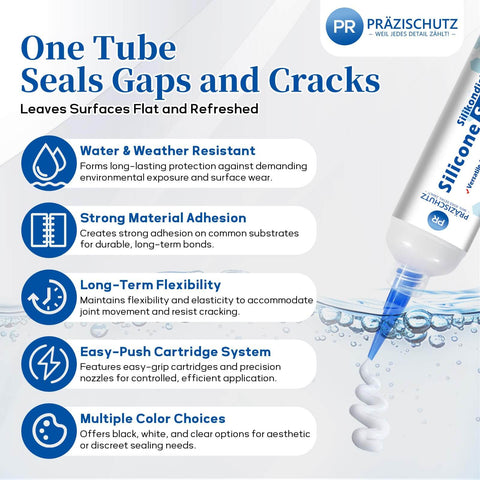 Clear RTV Silicone Sealant For High Temperature And Waterproof Seals Flexible All Purpose Caulk For Home Auto And Crafts No Leak Guarantee Ideal For Kitchens Bathrooms Showers Windows Glass Ceramic Plastic 30ml sealing gaps and cracks