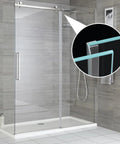 Silicone Sliding Glass Door Side Seal Strip, 100 Inch Long, 1 Quarter Inch Thick, Compatible With Frameless Shower Doors installed