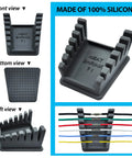 Upgraded Silicone Soldering Stand With Six Slot Wire Holder For 32AWG To 12AWG Wires And Helping Hands Soldering Station Third Hand Iron Stand With Anti Slip Base Tray Design With Heat Shrink Reminder Dark Grey