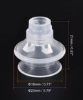 Heavy Duty Silicone Vacuum Suction Cup 2 Pack With Gasket, 4Mm ID X 18Mm OD, clear bellows sucker pad with size measurements