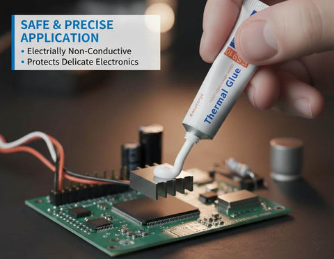 Application of Silicone Thermal Glue For GPU VRM VRAM LED Heatsinks And IC Chips Non Conductive Adhesive With Beast Heat Transfer