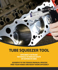 Silicone Tube Squeezer Tool For RTV Tubes, 2.5 Inch Easy Grip Dispenser applying sealant on metal engine block