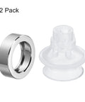 Heavy Duty Silicone Vacuum Suction Cup 2 Pack With Gasket, 4Mm ID X 18Mm OD, Clear Pneumatic Bellows Sucker Pad