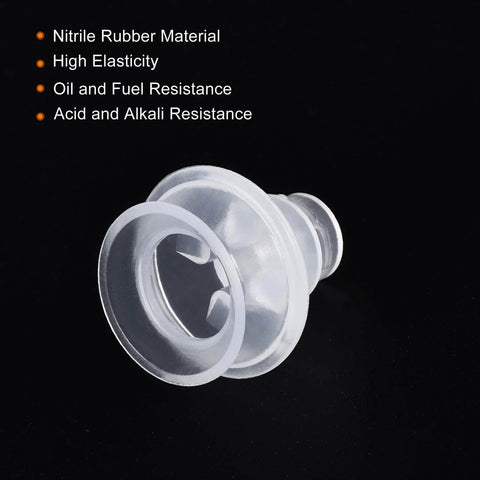 Heavy Duty Silicone Vacuum Suction Cup 2 Pack With Gasket, 4Mm ID X 18Mm OD, Clear Pneumatic Bellows Sucker Pad, side view