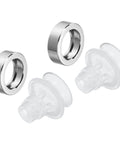 Heavy Duty Silicone Vacuum Suction Cup 2 Pack With Gasket, 4Mm ID X 18Mm OD, clear suction pads and gaskets for industrial use