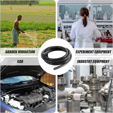 Silicone Vacuum Tubing Hose Line For Automotive Radiator, 10 Feet Long, Inner Diameter 0.25 Inch 6mm, High Temperature Up To 130 PSI, shown with applications