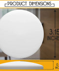 Door Stoppers - Large 3.15" (4 PCS) - Door Stoppers for Wall with Strong Back Adhesive - Quiet and Shock Absorbent Silicone Wall Protectors from Door Knobs - Protects Every Surface - White, showing dimensions