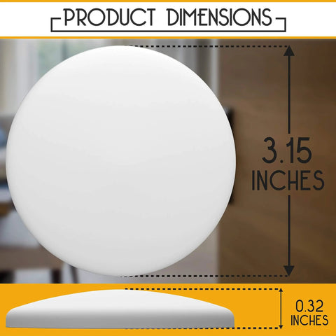 Door Stoppers - Large 3.15" (4 PCS) - Door Stoppers for Wall with Strong Back Adhesive - Quiet and Shock Absorbent Silicone Wall Protectors from Door Knobs - Protects Every Surface - White, showing dimensions
