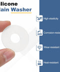 M10 Silicone Flat Washer Set 20 Pieces 10mm ID 35mm OD 2mm Thick White Gaskets held in hand showing durability features