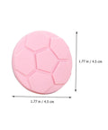 Close-up of a round pink pad measuring 1.77 inches, part of 5 Piece Silicone Anti Collision Pads For Washing Machines Noise Reduction Door Bumpers Vibration Dampening Stickers For Appliances Home Use Random Color.