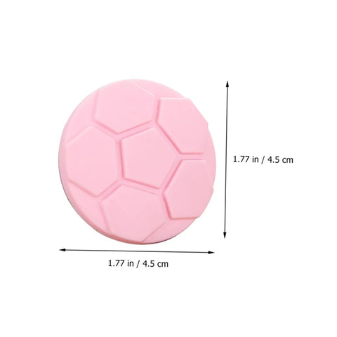Close-up of a round pink pad measuring 1.77 inches, part of 5 Piece Silicone Anti Collision Pads For Washing Machines Noise Reduction Door Bumpers Vibration Dampening Stickers For Appliances Home Use Random Color.