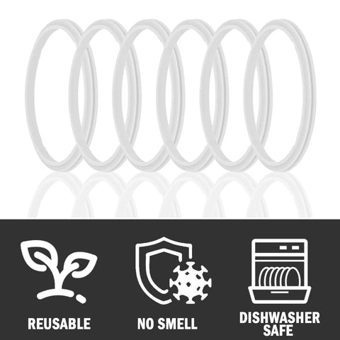 Six Pack Rubber Seals For Hydro Flask Wide Mouth Flex Caps And Flex Straw Cap O Rings Replacement, 2.2 Inch Water Bottle Gaskets