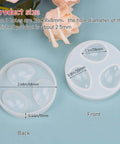 Water Drop Pendant Silicone Molds For Resin Casting Jewelry Making 2 Pack With Hole Easy Release Clear Shine Finish, front and back view