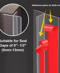 Close-up of 20Ft T-Shaped Silicone Weather Stripping Seal with adhesive on both sides, suitable for 0"-1/2" gaps.