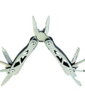 12 In 1 Mini Multitool Stainless Steel Compact And Rugged Multitool for Home Improvement Camping and Everyday Tasks, silver, open view