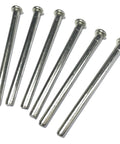 6 Pack 3.5 Inch Interior Door Hinge Pins For Doors Replacement With Screws Silver Finish, six silver pins
