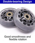 Inline Skate Wheels with Bearings, 3 Inch Roller Blade Wheels 76mm, double-bearing design, smooth rotation, clear and silver