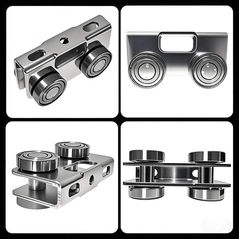 4 Wheel Trolley Assembly Rollers, Upgraded Load & Stable Silent Roller Trolley Compatible with 1-5/8" Wide and Taller Strut Channel