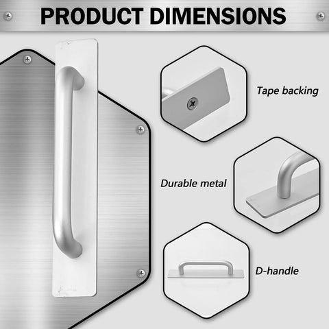 Adhesive Cabinet Handles Peel And Stick No Drill Silver Five Point Five Inch Drawer Pulls with strong adhesive backing dimensions
