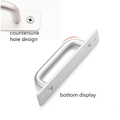 Pack Of 2 Aluminium Alloy Sliding Barn Door Handles And Cabinet Pulls, Durable Silver Drawer Knobs, countersunk hole design